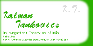 kalman tankovics business card