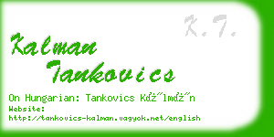 kalman tankovics business card